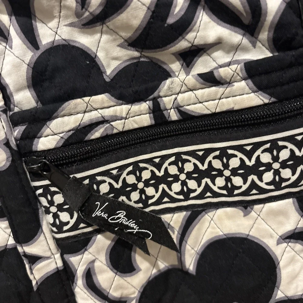 Vera Bradley Quilted Villager Tote Bag Purse Retired 'Night and Day' Black/White